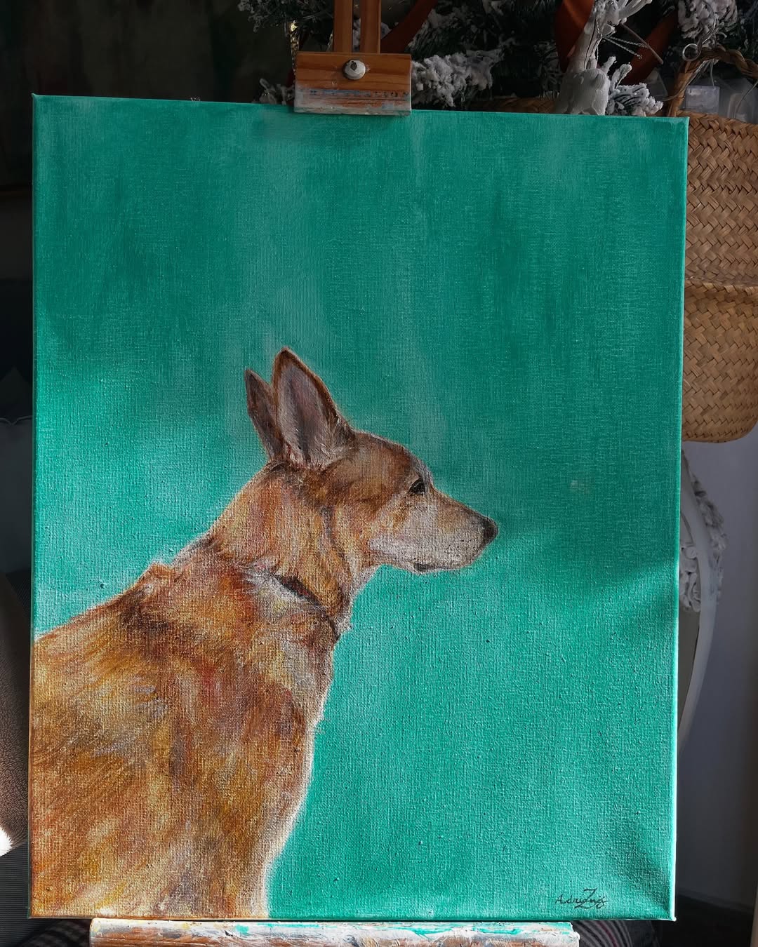 un encargo muy especial ✨❤️🎄. #lienzospersonalizados #acrilico #artist #mascotas